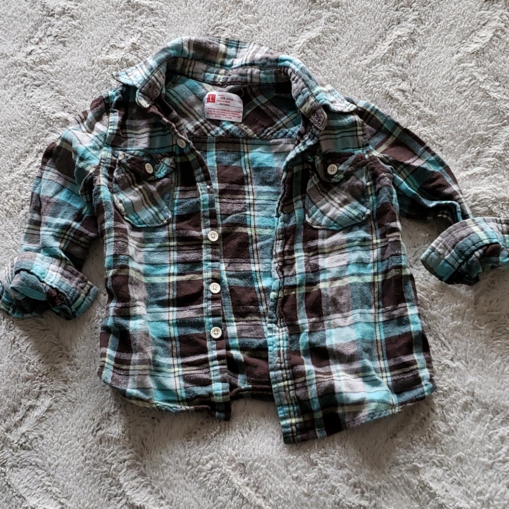 Vintage Flannel Plaid Button Shirt